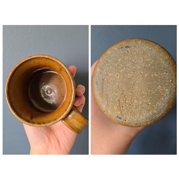 Mismatched Set of Vintage Mugs Studio Pottery & Mass Produced Speckled Stoneware - Picture 5 of 10